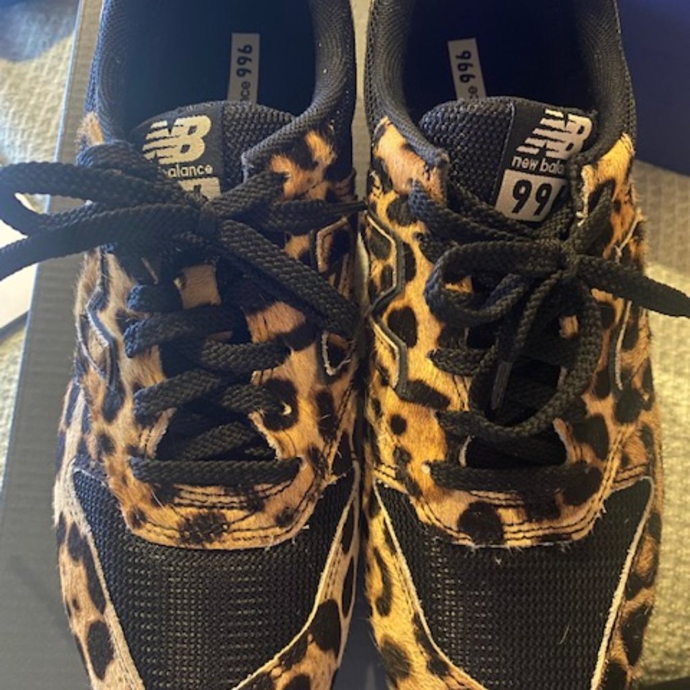 Leopard Calf Hair New Balance Tennis Shoes